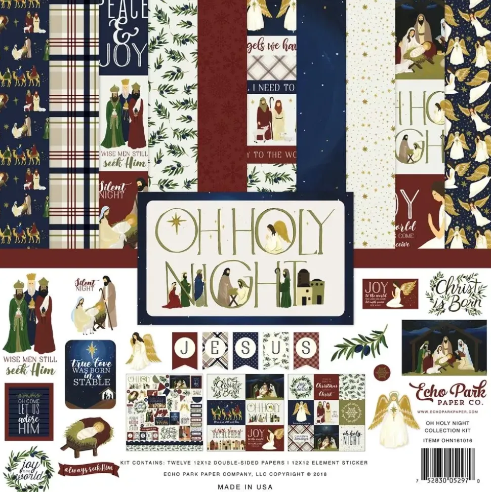 Kit de Scrapbooking Oh Holy Night Echo Park 30x30cm