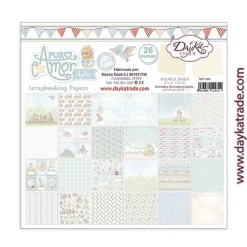 Kit de Scrapbooking Puro Amor Azules Dayka 20x20cm