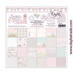 Kit de Scrapbooking Puro Amor Rosas Dayka 20x20cm