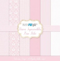 Kit de Scrapbooking Rosa Bebé Básicos PapersForYou 20x20cm