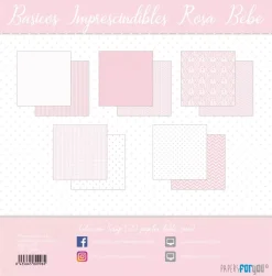 Kit de Scrapbooking Rosa Bebé Básicos PapersForYou 20x20cm