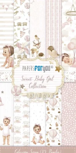 Kit de Scrapbooking Sweet Baby Girl PapersForYou 15x30cm