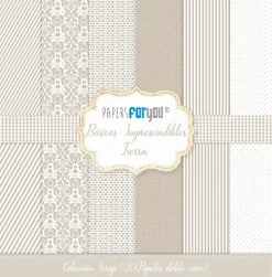 Kit de Scrapbooking Tierra Básicos PapersForYou 20x20cm