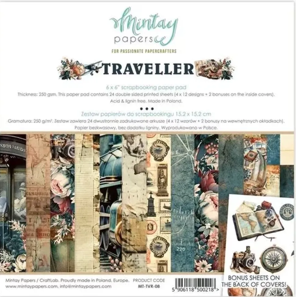 Kit de Scrapbooking Traveller Mintay 15x15cm