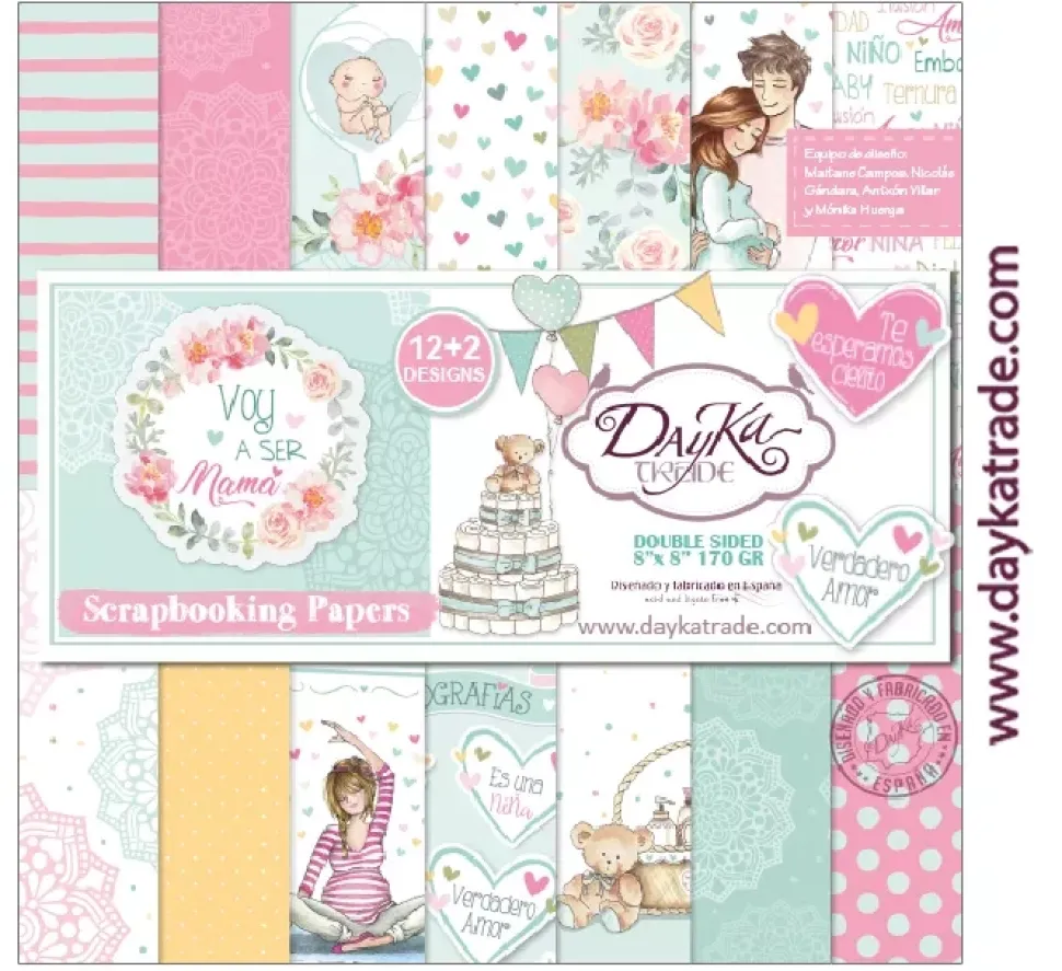 Kit de Scrapbooking Voy a Ser Mamá Dayka 20x20cm