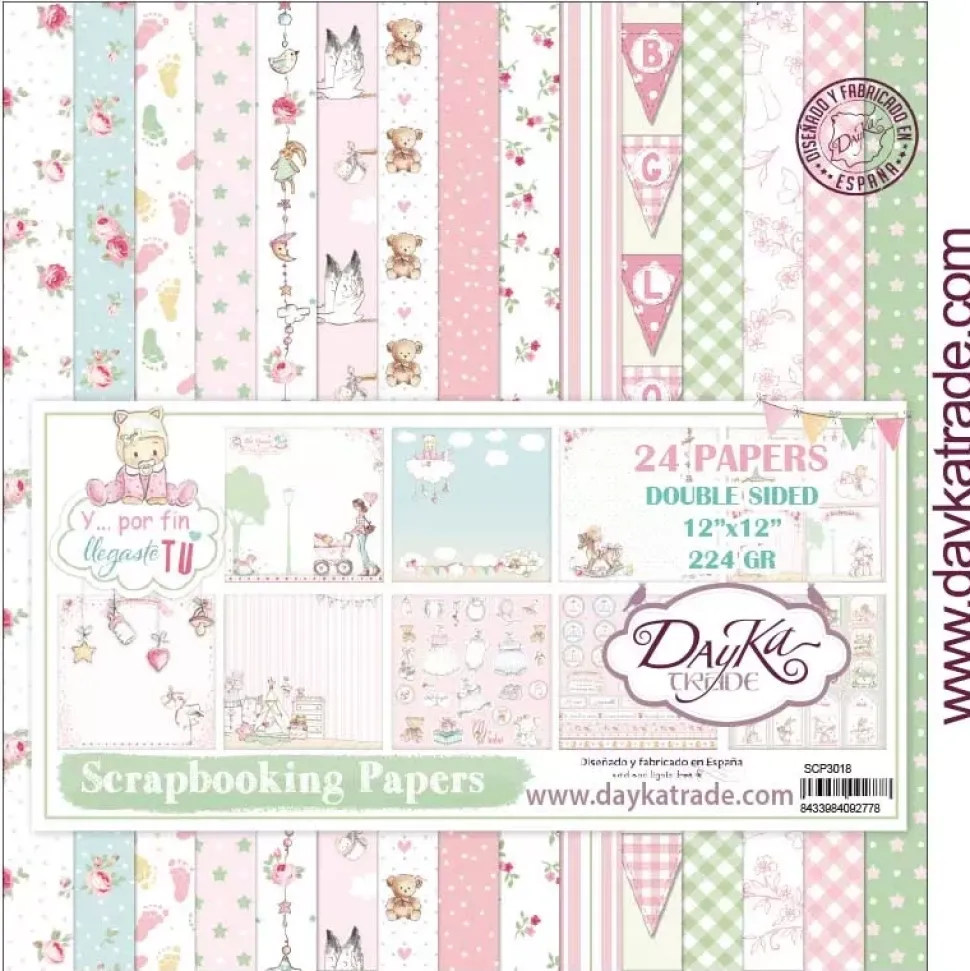 Kit de scrapbooking Y ... por fin llegaste tú, Mi niña Dayka 30x30cm