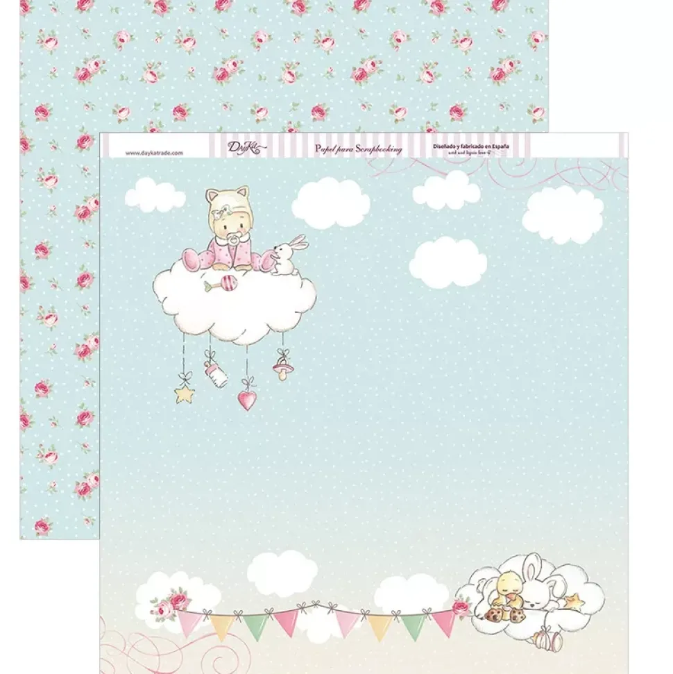 Kit de scrapbooking Y ... por fin llegaste tú, Mi niña Dayka 30x30cm