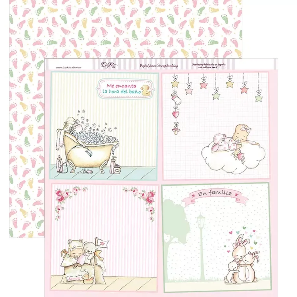 Kit de scrapbooking Y ... por fin llegaste tú, Mi niña Dayka 30x30cm