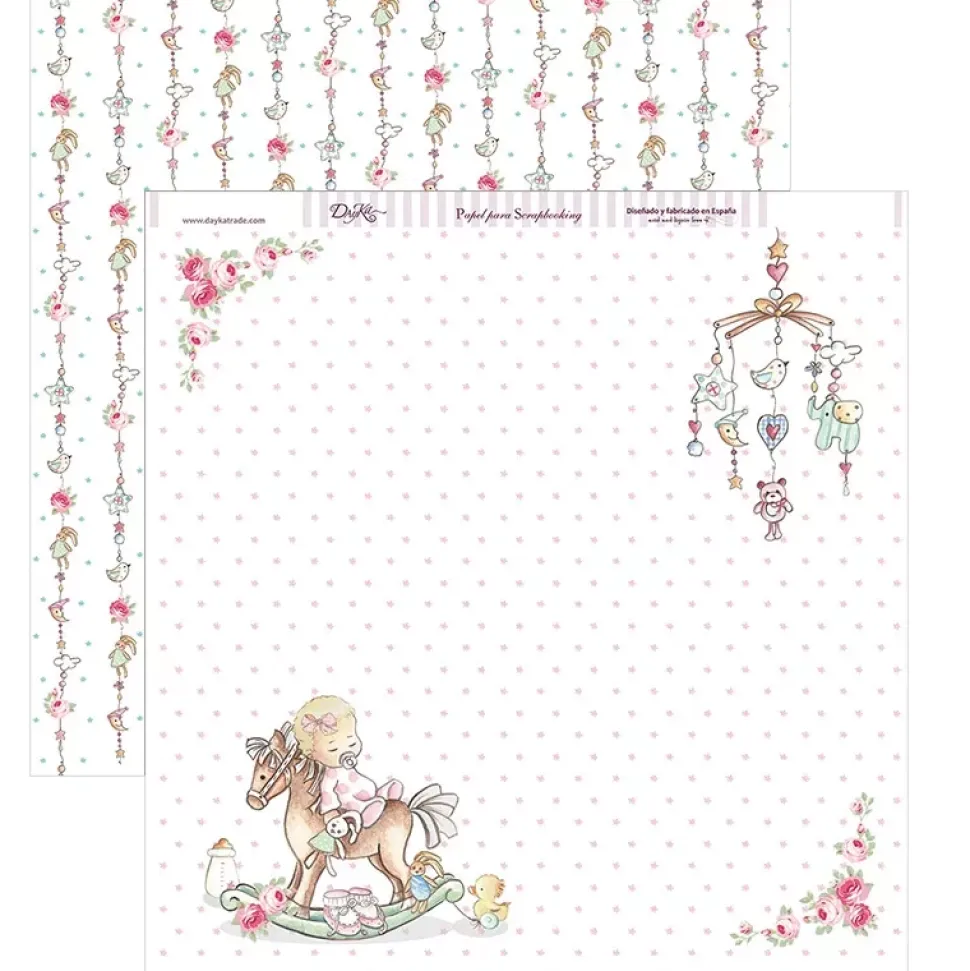 Kit de scrapbooking Y ... por fin llegaste tú, Mi niña Dayka 30x30cm