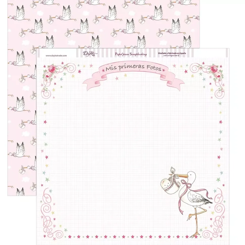 Kit de scrapbooking Y ... por fin llegaste tú, Mi niña Dayka 30x30cm
