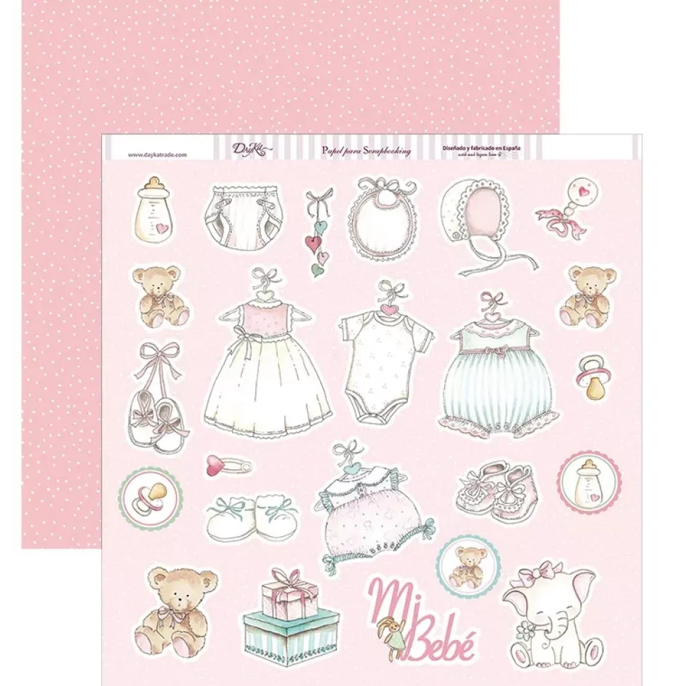Kit de scrapbooking Y ... por fin llegaste tú, Mi niña Dayka 30x30cm