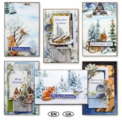 Kit Tarjetas Felicitación Country Christmas Fabrika Decoru 10x15cm