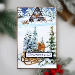 Kit Tarjetas Felicitación Country Christmas Fabrika Decoru 10x15cm