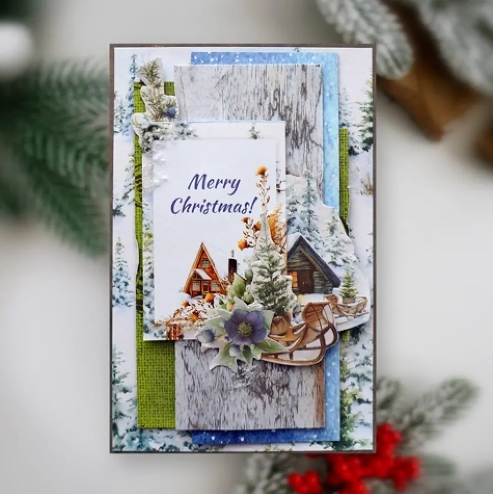 Kit Tarjetas Felicitación Country Christmas Fabrika Decoru 10x15cm