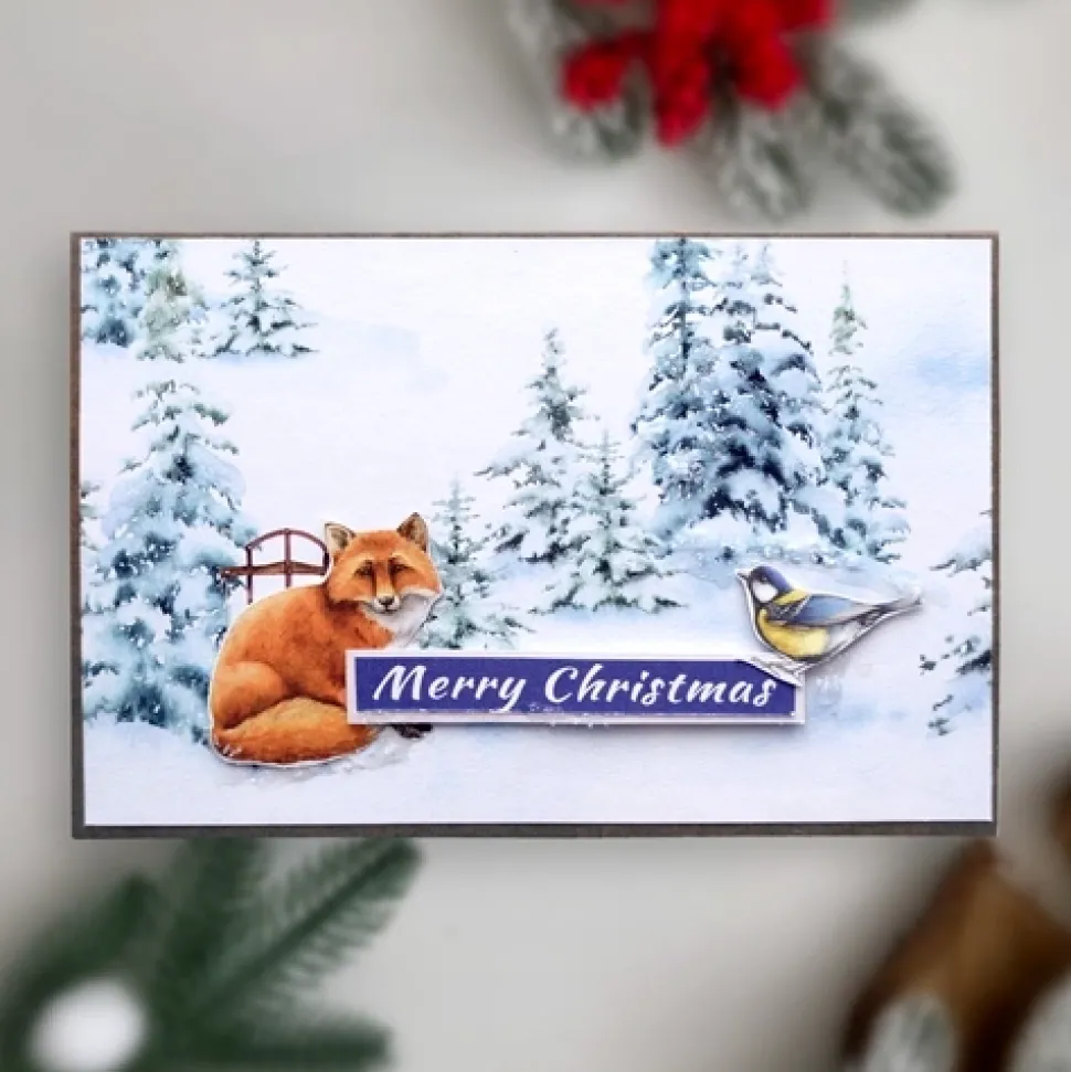 Kit Tarjetas Felicitación Country Christmas Fabrika Decoru 10x15cm