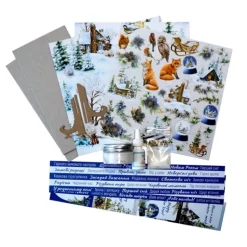 Kit Tarjetas Navideñas con soporte Winter Forest Fabrika Decoru 20x10cm