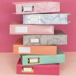 Álbum de Anillas Ecopiel Mármol Azul Craftelier 6