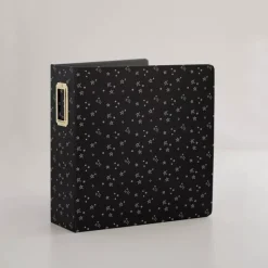 Álbum de chipboard lomo ancho Estrellas Negro Lora Bailora 6"x8"