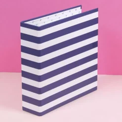 Álbum 6”x8" Rayas Navy Lomo 6cm Craftelier