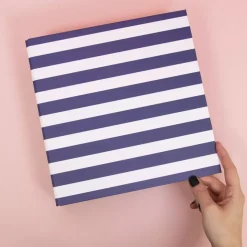 Álbum 6”x8" Rayas Navy Lomo 6cm Craftelier