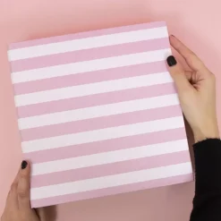 Álbum 6”x8" Rayas Rosas Lomo 6cm Craftelier