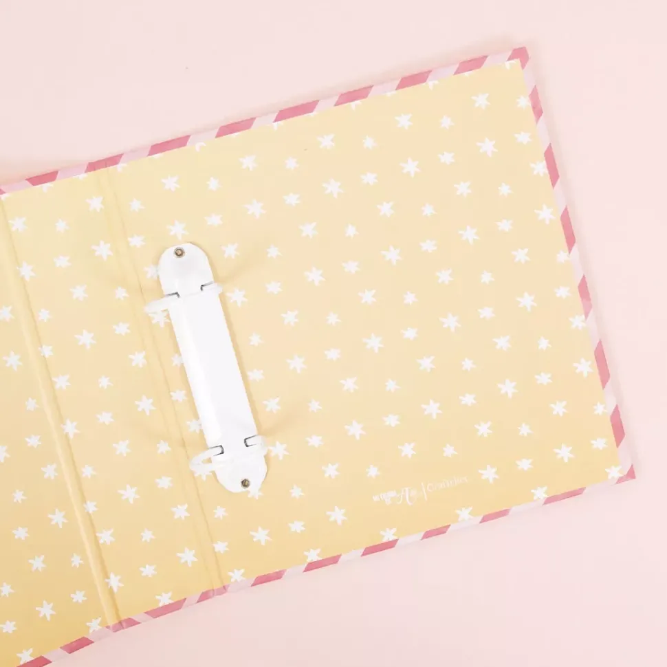 Álbum 6”x8" Rayas Rosas Navidad Lomo 5cm All You Need is Christmas Craftelier