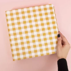 Álbum 6”x8" Vichy Mostaza Lomo 6cm Craftelier