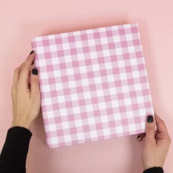 Álbum 6”x8" Vichy Rosa Lomo 6cm Craftelier