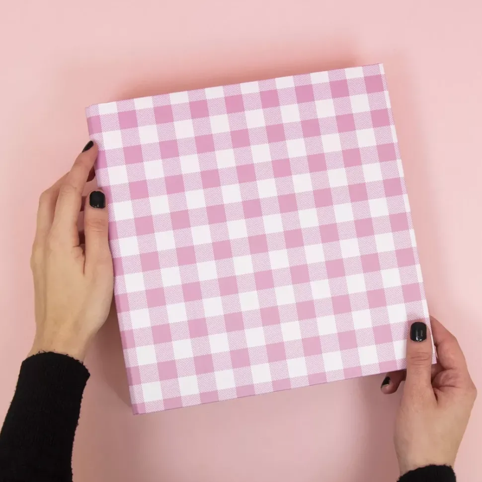 Álbum 6”x8" Vichy Rosa Lomo 6cm Craftelier