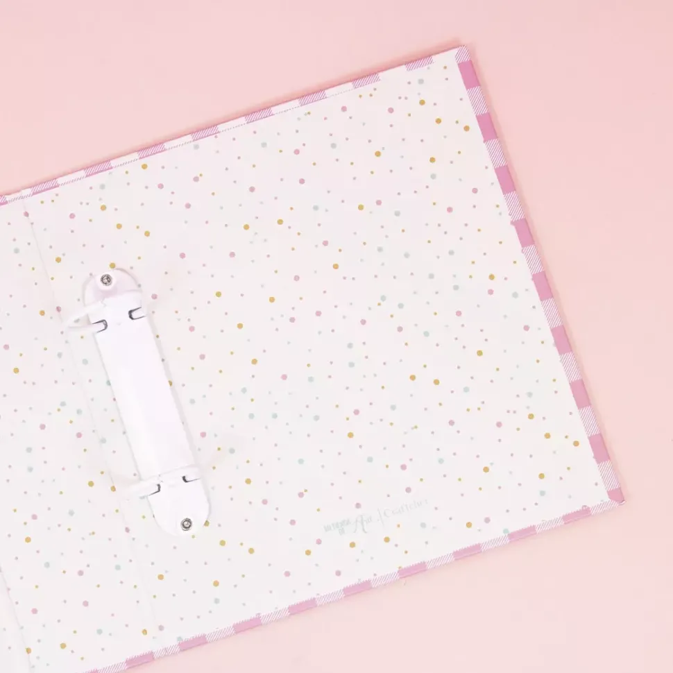 Álbum 6”x8" Vichy Rosa Lomo 6cm Craftelier