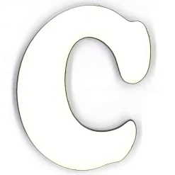 Letra C en tablero blanco