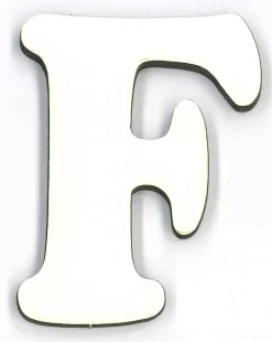 Letra F en tablero blanco