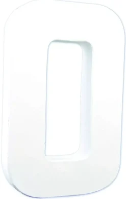 Letra O de cartón endurecido blanco