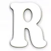 Letra R en tablero blanco