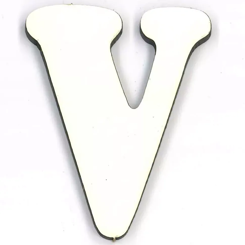 Letra V en tablero blanco