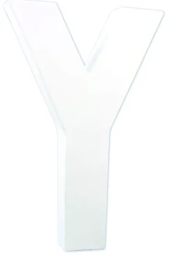 Letra Y de cartón endurecido blanco