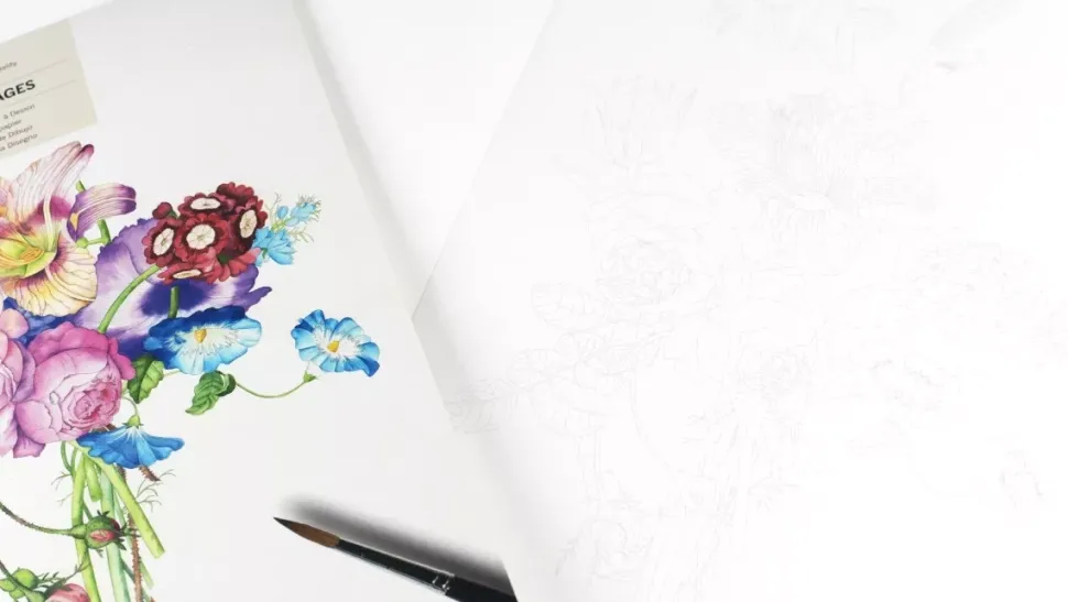 Libro para colorear Floral The Pepin Press 25x34cm