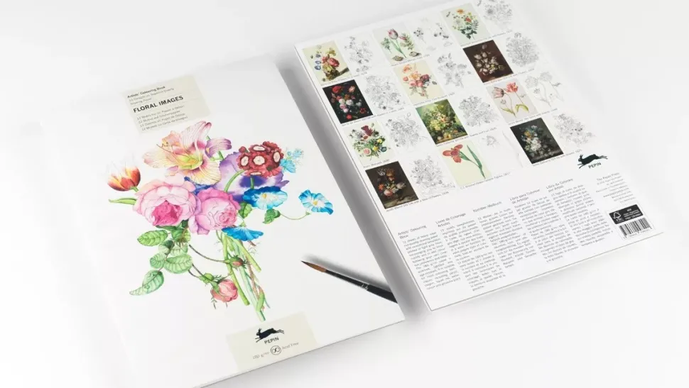 Libro para colorear Floral The Pepin Press 25x34cm