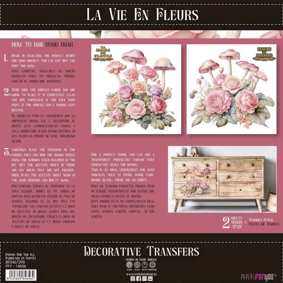 Láminas Adhesivas Blushrooms PapersForYou 30x30cm