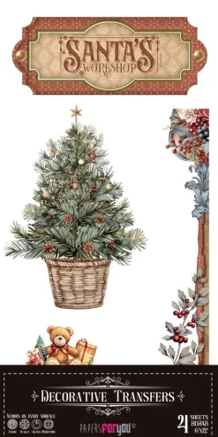 Láminas Adhesivas Santa's Workshop PapersForYou 15x30cm