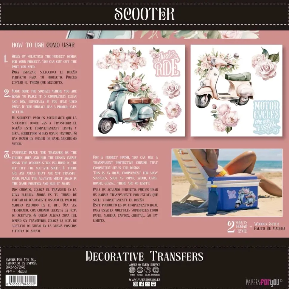 Láminas Adhesivas Scooter PapersForYou 30x30cm