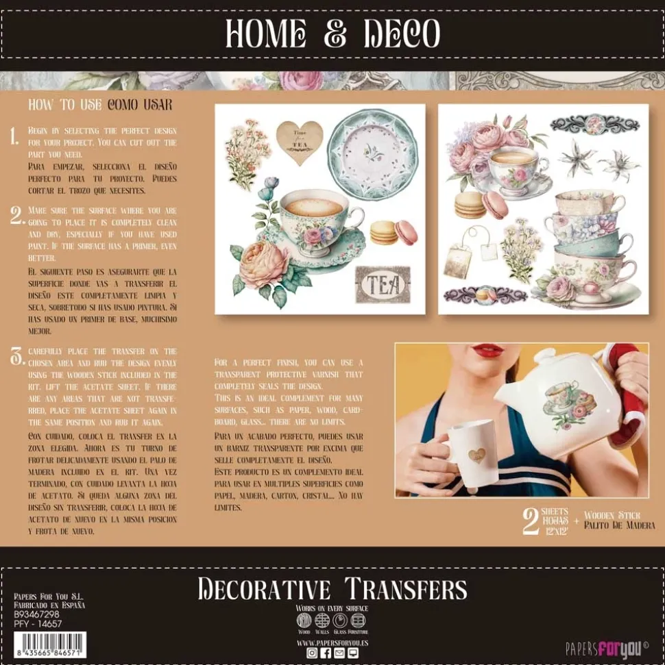 Láminas Adhesivas Tea PapersForYou 30x30cm