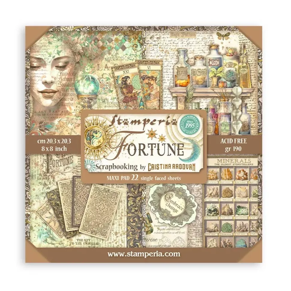 Maxi Set de scrapbooking Fortune Stamperia 20x20cm
