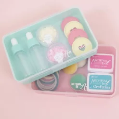 Mini Caja con 10 Compartimentos Turquesa Craftelier