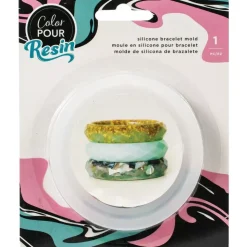 Molde de Silicona Brazalete Facetado Color Pour Resin American Crafts