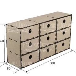 Mueble cajonera en DM
