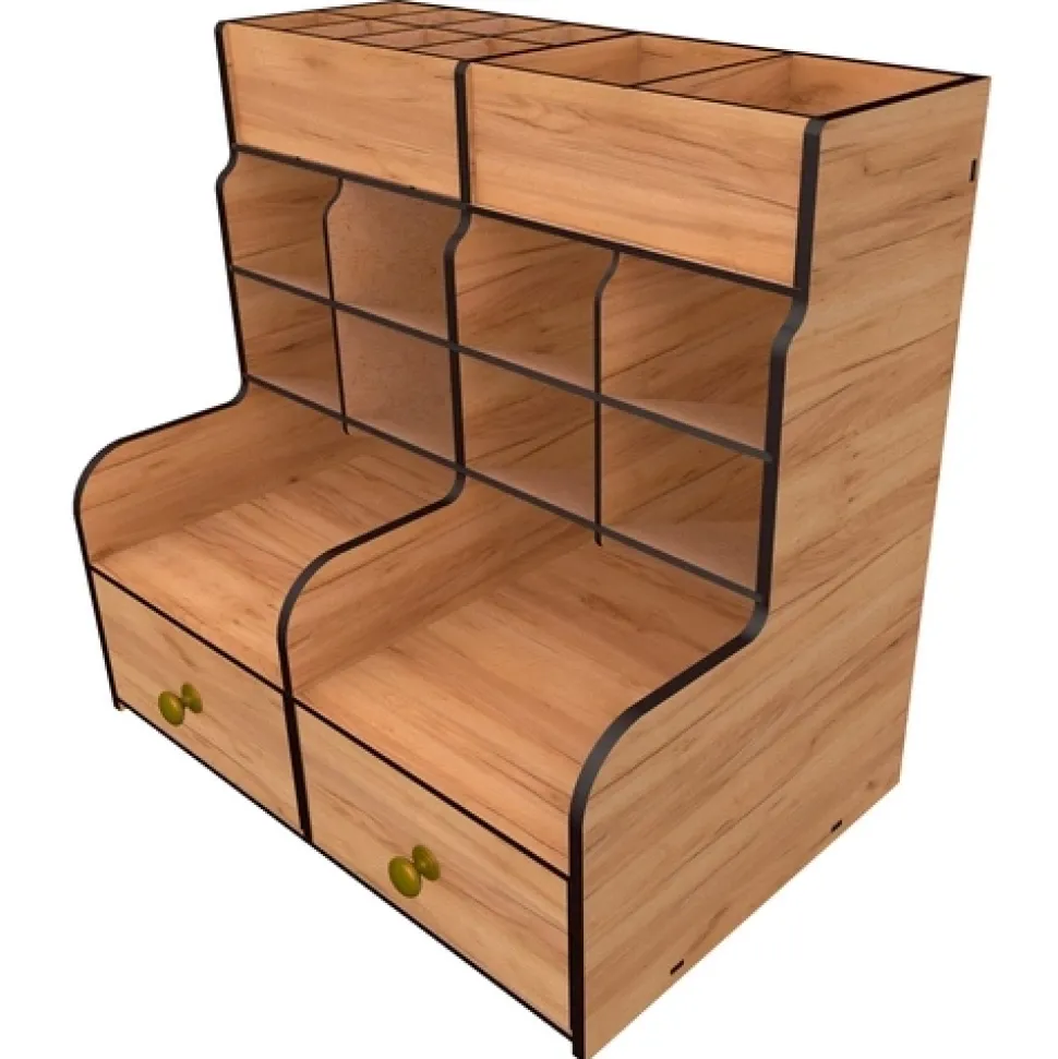 Organizador de escritorio para rotuladores y bolígrafos textura madera Fabrika Decoru