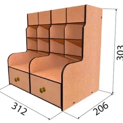 Organizador de escritorio para rotuladores y bolígrafos textura madera Fabrika Decoru