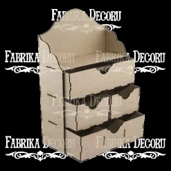 Organizador rectangular de escritorio con cuatro cajones en DM