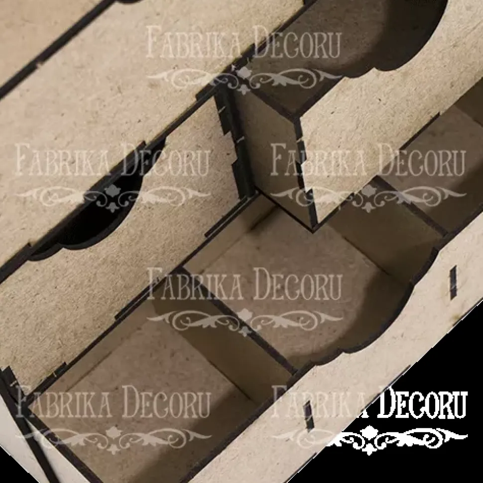 Organizador rectangular de escritorio con cuatro cajones en DM